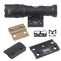 Surefir M300 M600 Sc*ut Light Side Mount DD CNC Keymod M-LOK Rail Offset Mount Plate MOE M-LOK Rail for Flashlight Cover Base