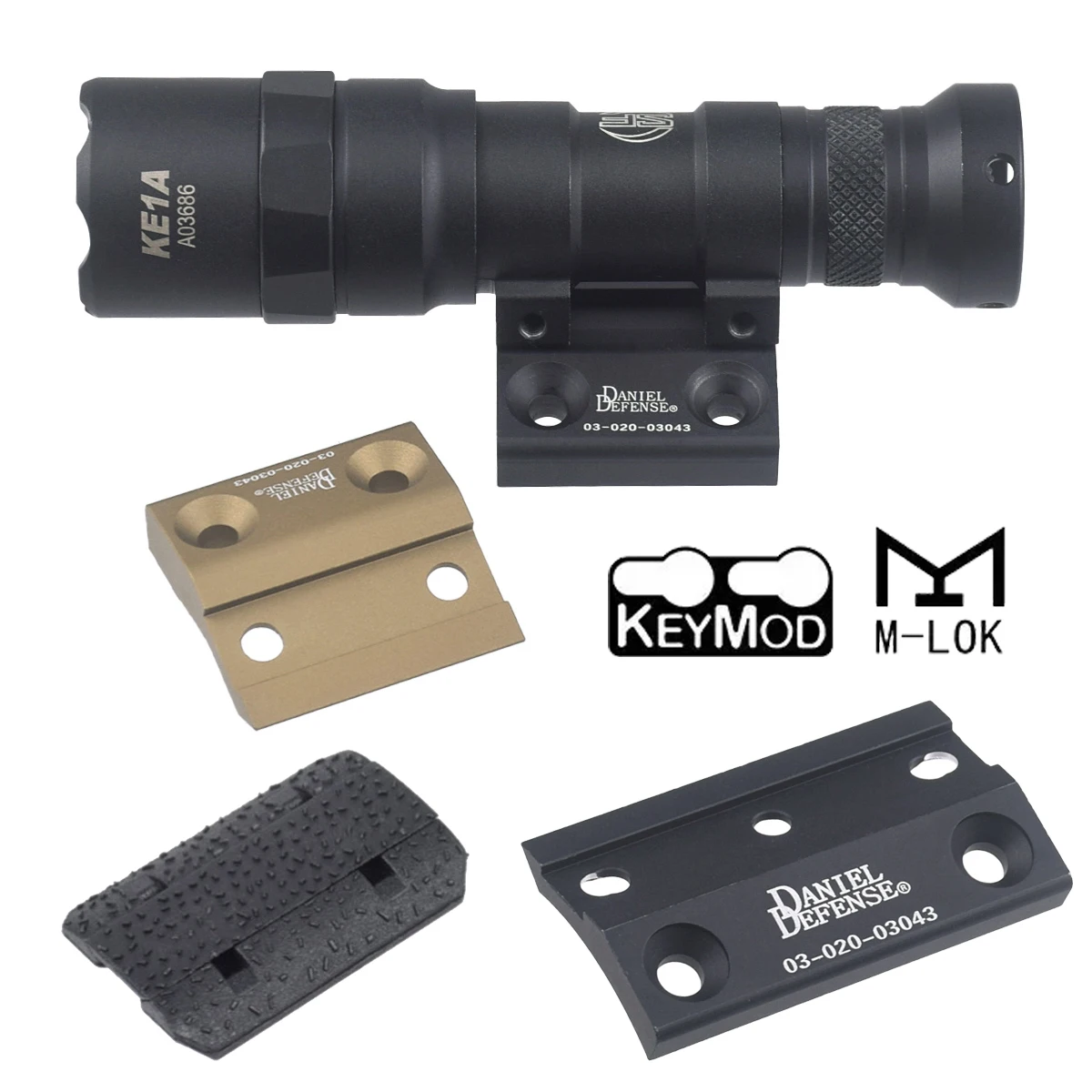 Surefir M300 M600 Scout Light Side Mount DD CNC Keymod M-LOK Rail Offset Mount Plate MOE M-LOK Rail for Flashlight Cover Base