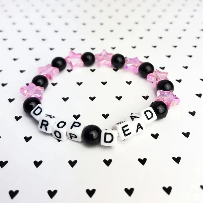 Drop Dead Kandi Bracelet Pastel Goth Accessories Spooky Halloween Jewelr Creepy Cute Pastel Pink Y2K Aesthetic Soft