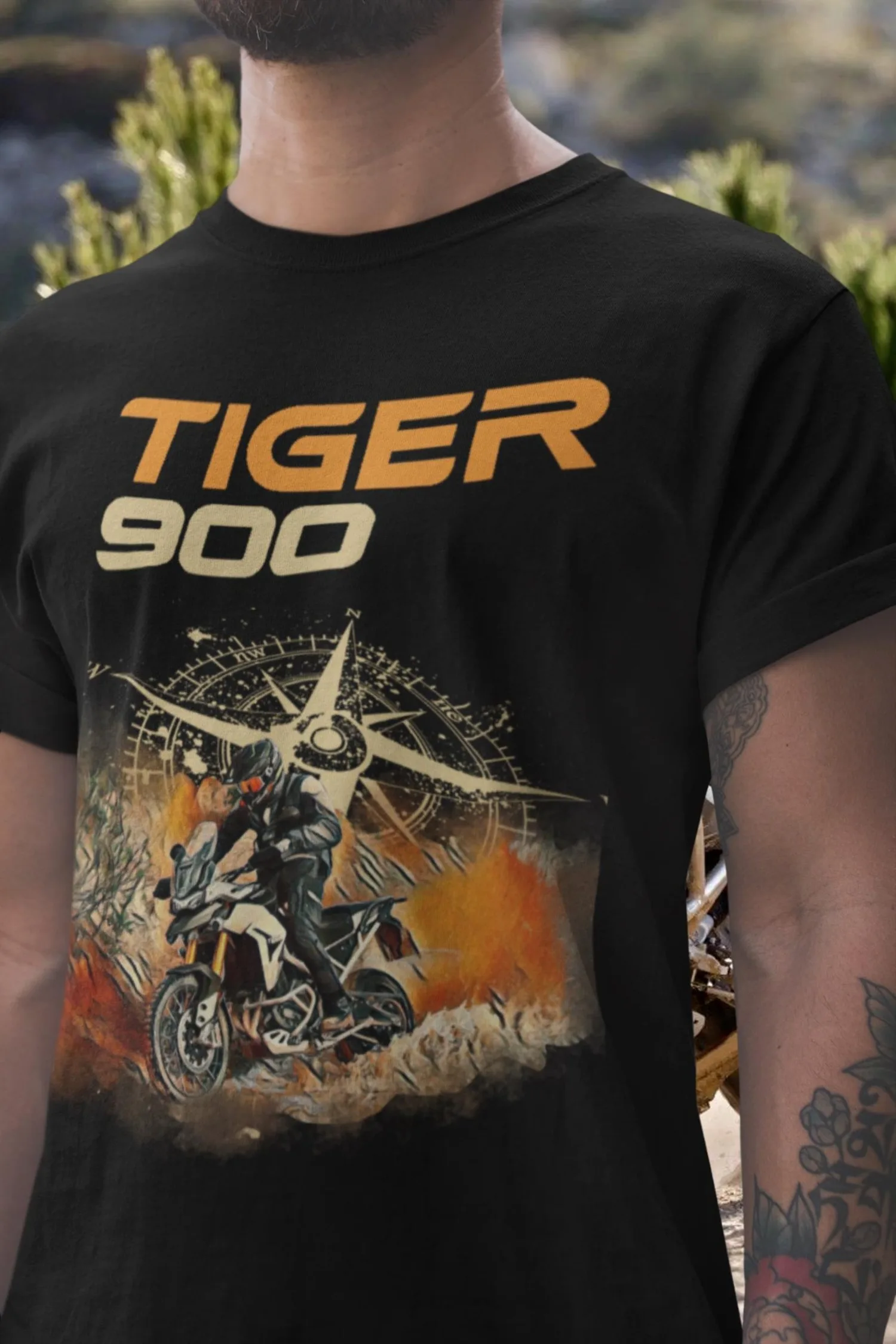 

287@EY Tiger 900 Adventure Motorcycle T Shirt Dual Sport Gift for Bikers Enduro Touring Moto Gift for Rider Off Road Bike Tee