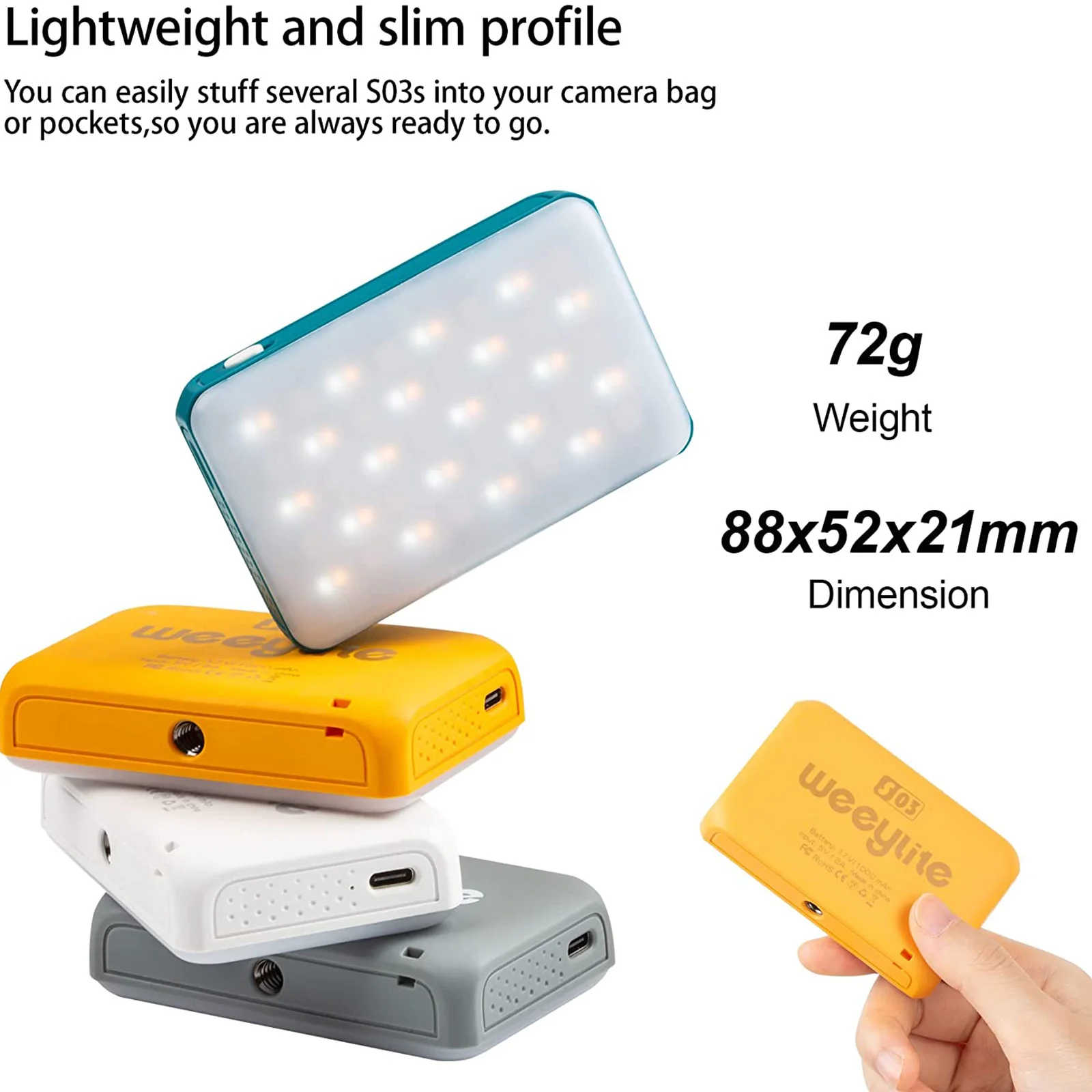 VILTROX Weeylite S03 Mini Pocket RGB Light LED Video Light Panel for Tik Tok Facebook Video Shooting Fill Light Dimmable Lamp