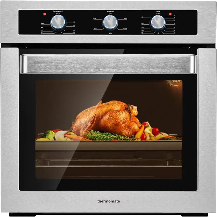 

thermomate 24" Built-in Electric Oven with 5 Cooking Functions, 2.3 Cu.ft. Electric Wall Ovens with Stainless Steel Finish