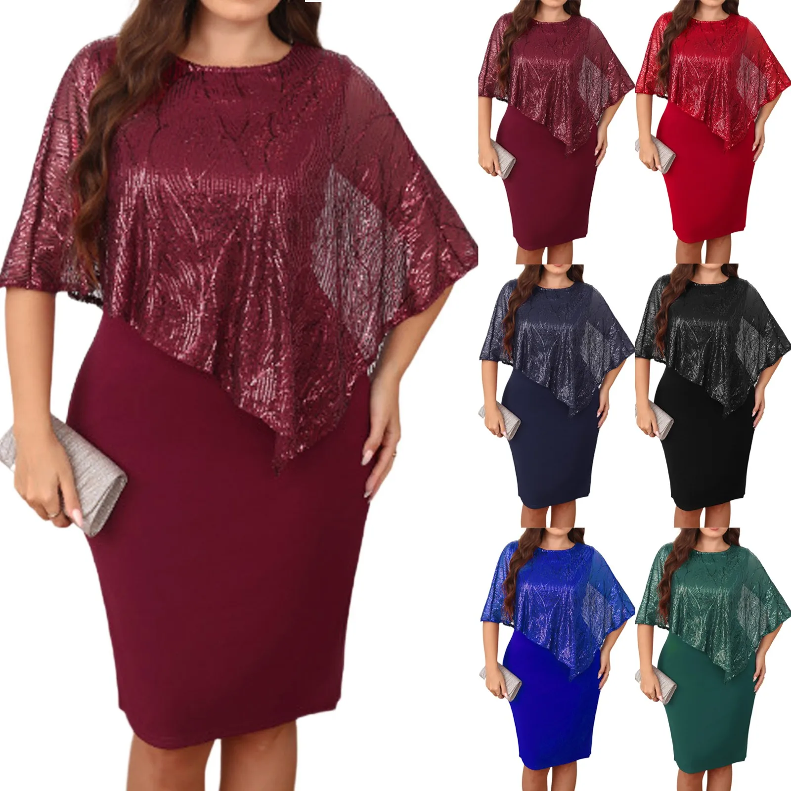 المرأة حبة المرقعة غير النظامية حجم كبير الورك المعانقة فستان فساتين أنيقة للنساء Vestidos Femininos الموضة الكورية