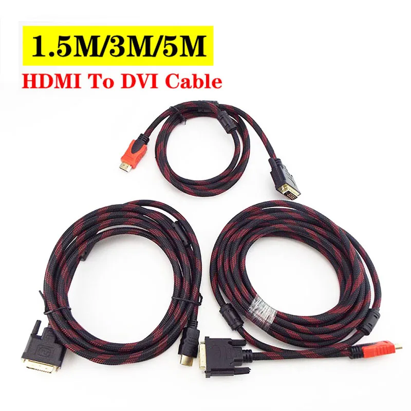 HDMI-compatible To DVI Cable 3D 1080P HDTo DVI DVI-D 24+1 pin Adapter Cables For High Speed HDTV DVD Projector LCD HDTV C2