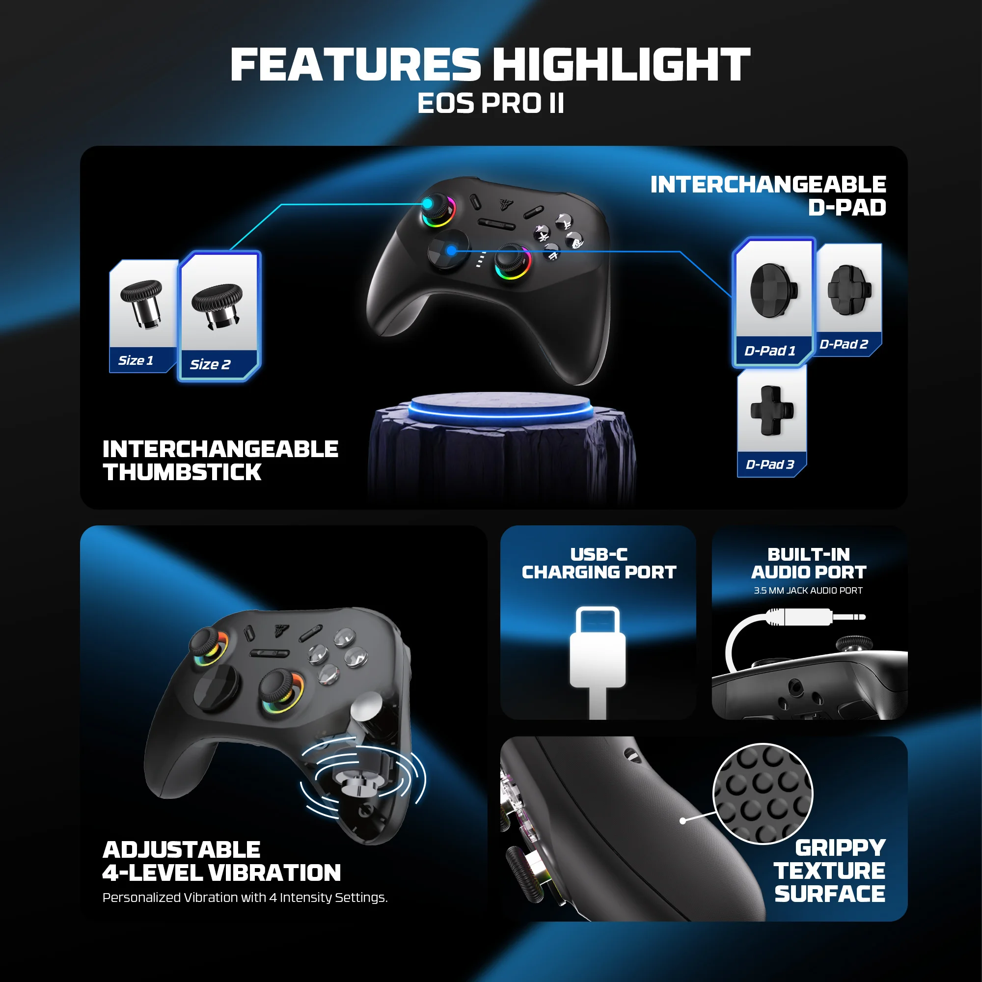 FANTECH WGP15V2 EOS PRO II Wireless Gaming Controller 1000Hz Polling Rate K-Silver Hall-Effect and Trigger Gamepad for PC NS