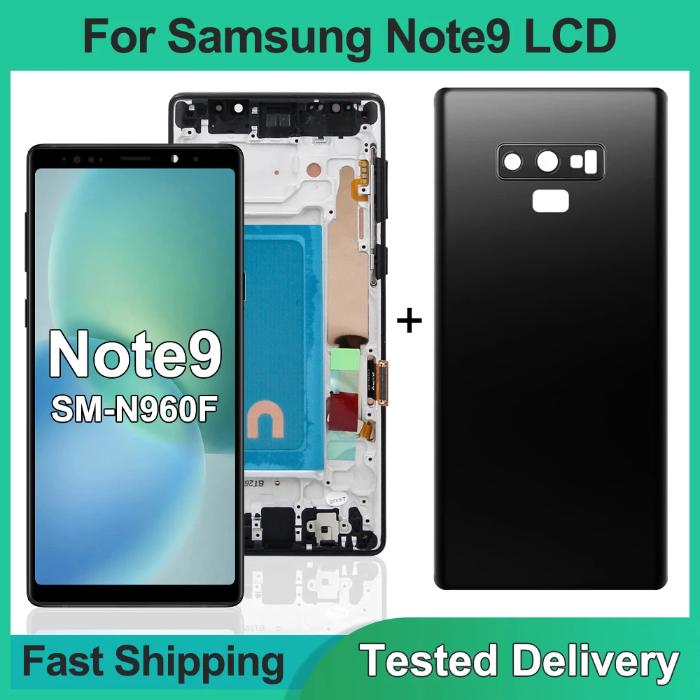 For Samsung Note9 LCD Display Touch Screen Digitizer Assembly for Note 9 N960F N960U N9600 with Frame New Replacement Part