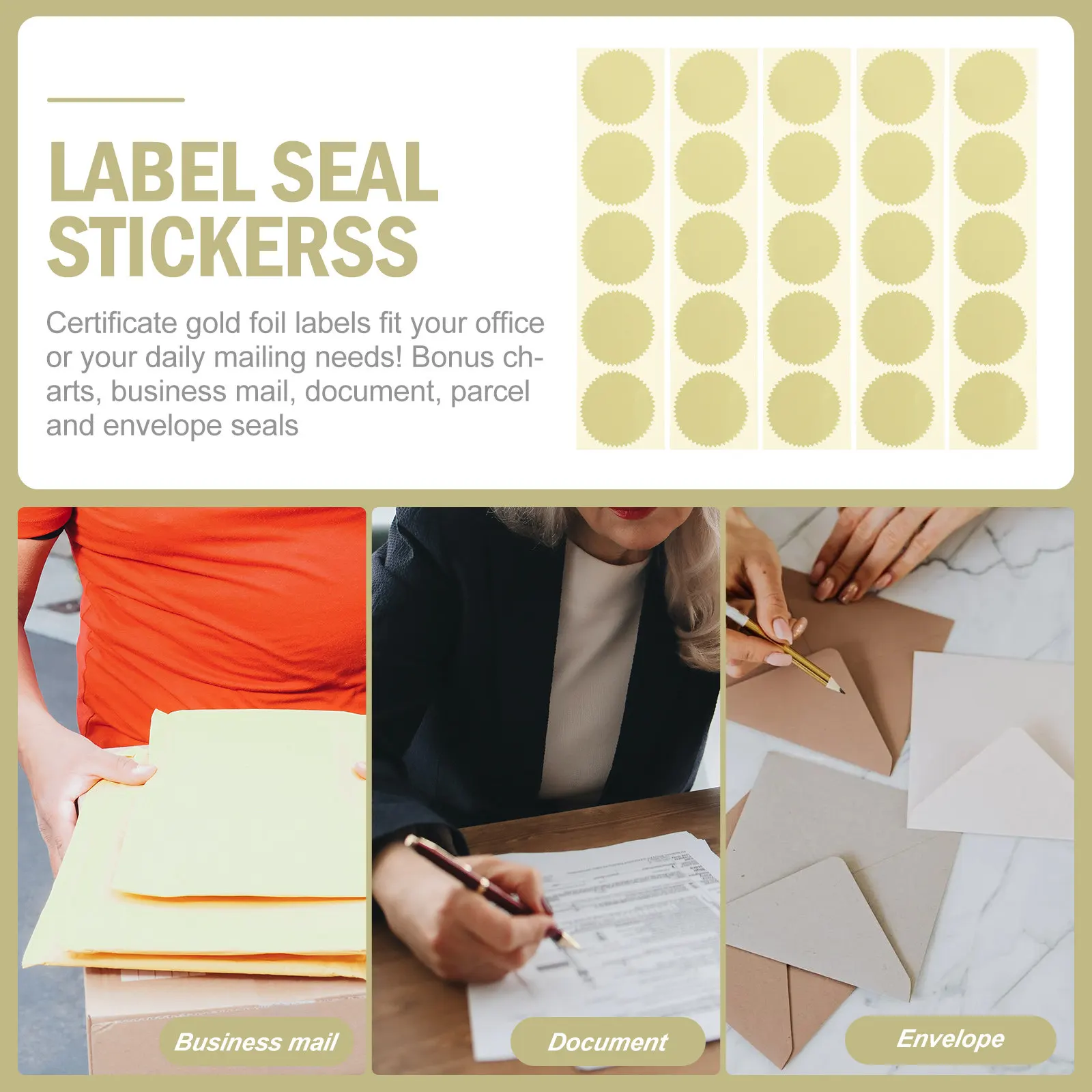 100Pcs Gear Shape Seal Label Stickers Foil Paper DIY Embossing Envelope Certificate Stickers Seal Label Sticker