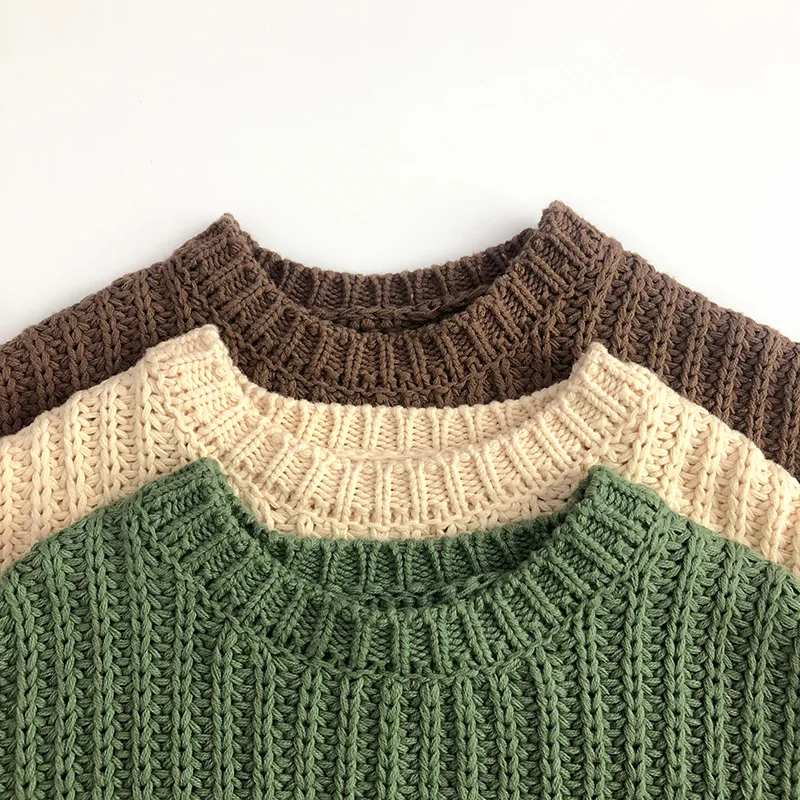 Nordic style handmade thick needle autumn and winter Korean version children's sweater boy and girl treasure pullover