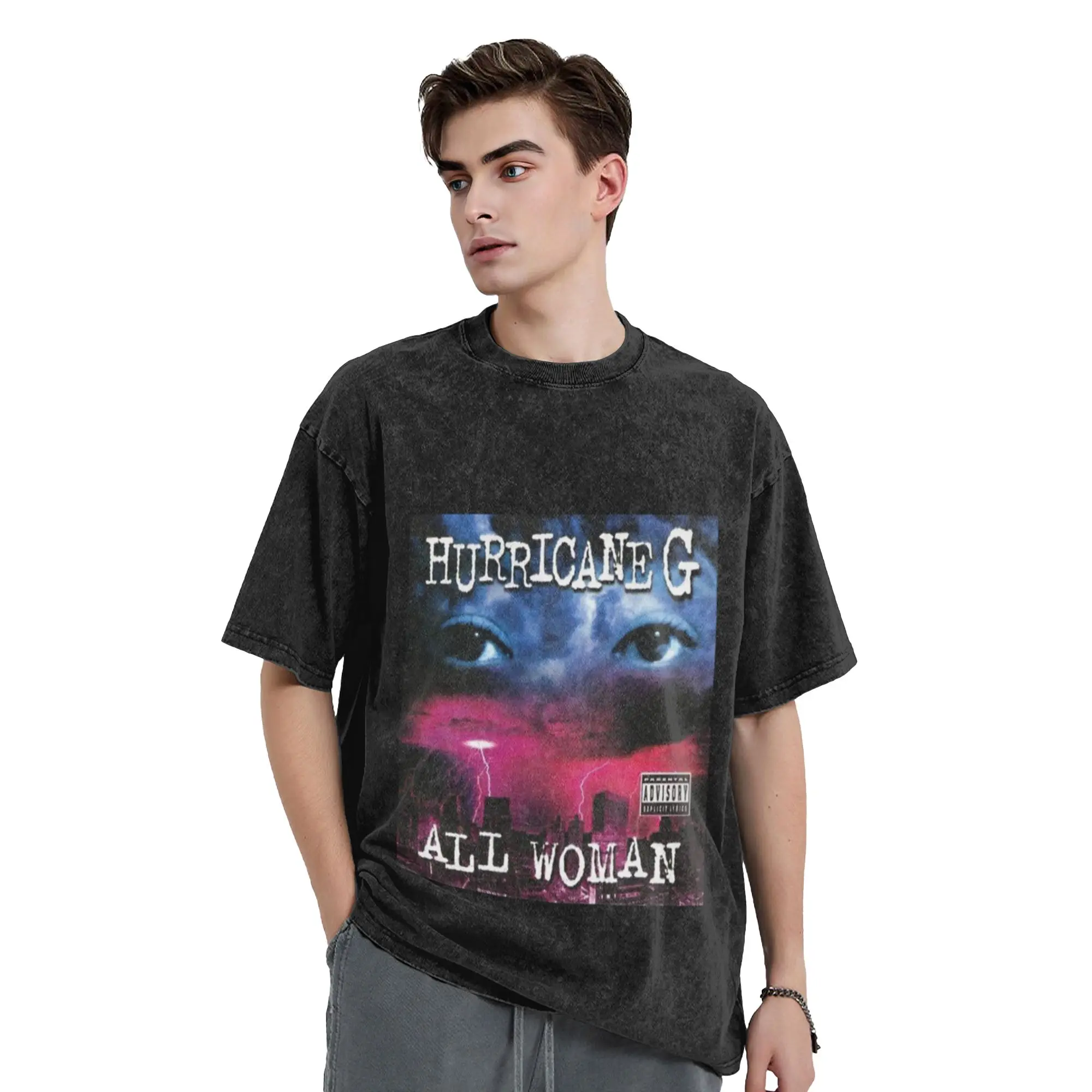 Hurricane G Classic Chic A T-Shirt Oversized Short Sleeve Men's Women's Cotton Tees Tops