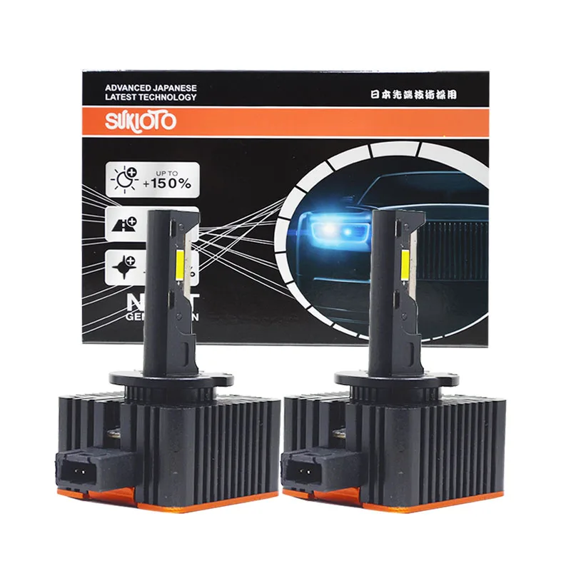 

2025 SUKIOTO ORIGINALE GIAPPONE D1S Fari LED 1:1 HID D3S D2S D4S D1S 2PCS 55W LED 20000LM Chip CSP su due lati 6500K Plug & Play