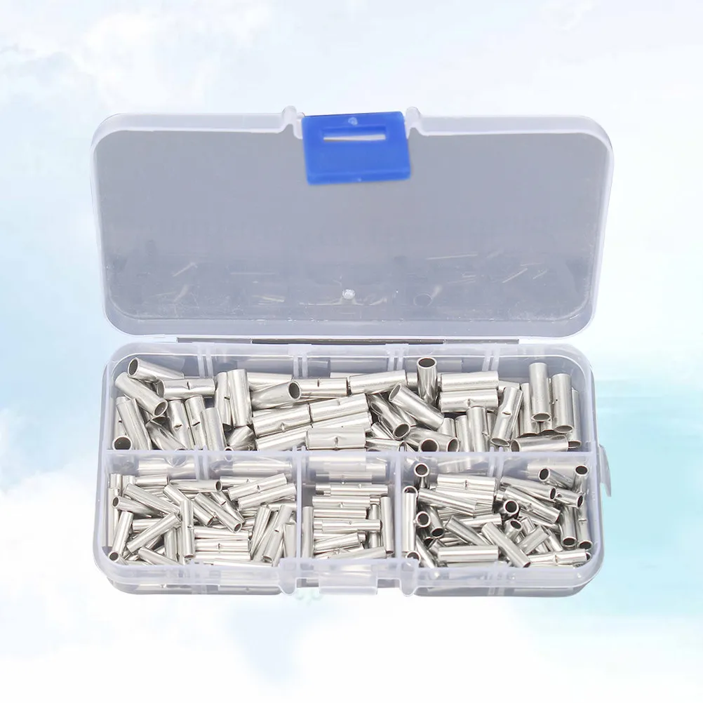 200Pcs Butt Wire Connector Copper Tinned Bare Terminals Crimp Splice Terminal Sleeve Electrical Wire Harness Kit