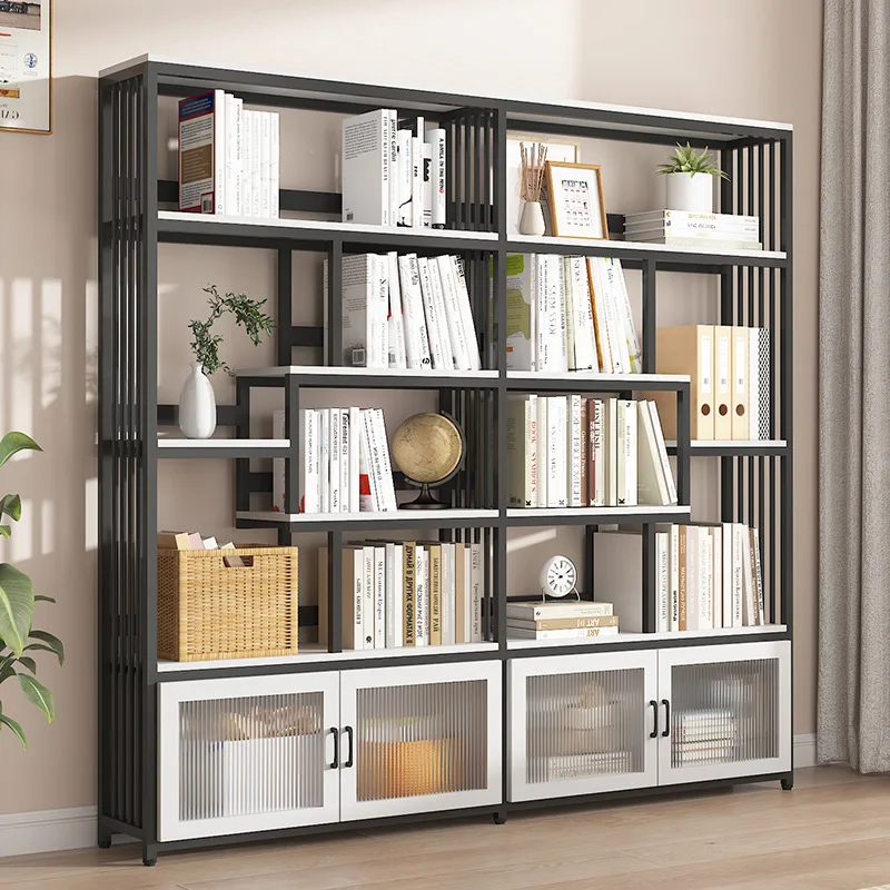 Bookshelf Integrated Wall Storage Rack Floor Shelf Library Multi-layer Locker Living Room Bookcase Display Cabinet
