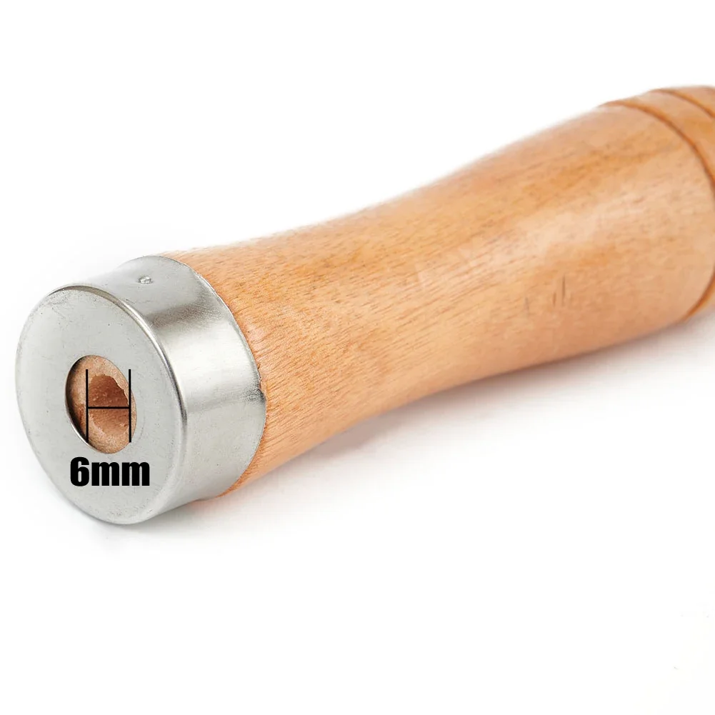 5pc Wooden File Handle Replacement Strong Metal Collar For File Craft Tool 11cm Wood Rasp Woodworking Polishing Rust-Proof