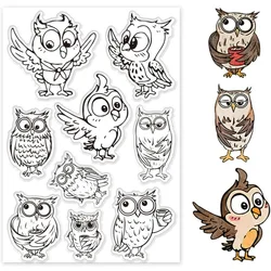1pc Owl Clear Stamps for Card Making Clear Silicone Stamp Animal Transparent Craft Seal Stamp Cute Bird Rubber Stamp