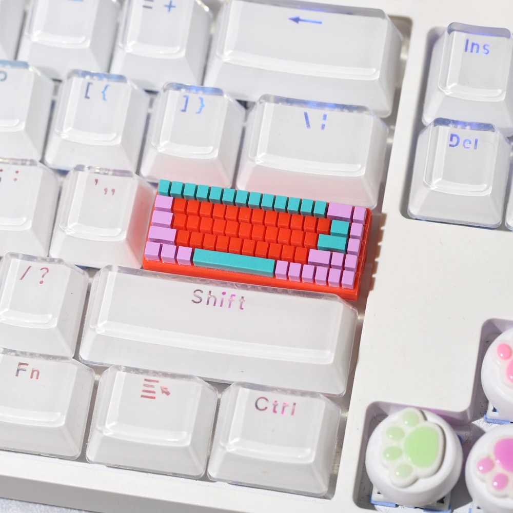 Artisan-チェリーMX用の樹脂製キーキャップ,ゲーム用の素敵なミニキーボード,メカニカルゲーミングキーボード,1ユニット