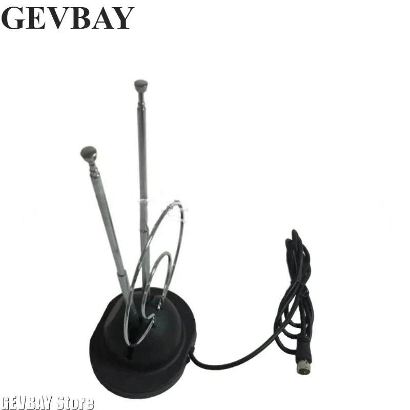 Indoor Dual Loop Rabbit Ear HD Digital TV Antenna VHF UHF 45-860MHz HDTV Signal Receiver Television Aerial