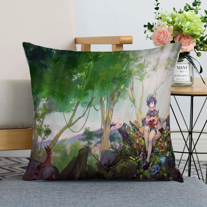 

Decorative Pillowcase Genshin Impact Cushion Cover for Ornamental Pillow Throw Pillows Cover Room Decor Decorative Cushions Sofa