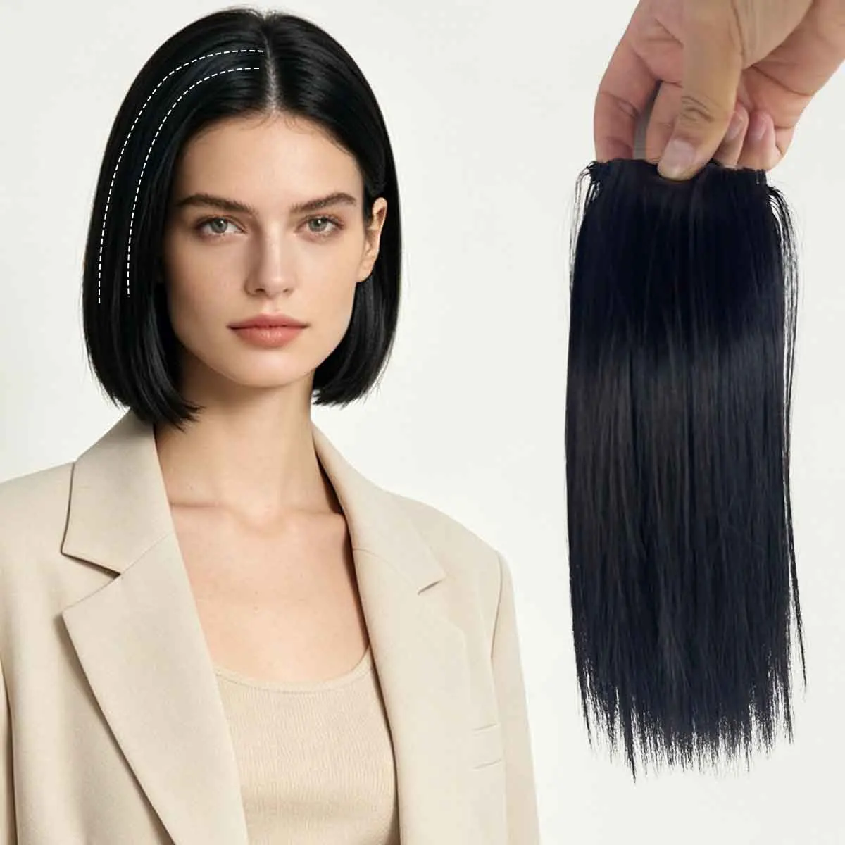 Straight Clip In Hair Extensions Synthetic 8