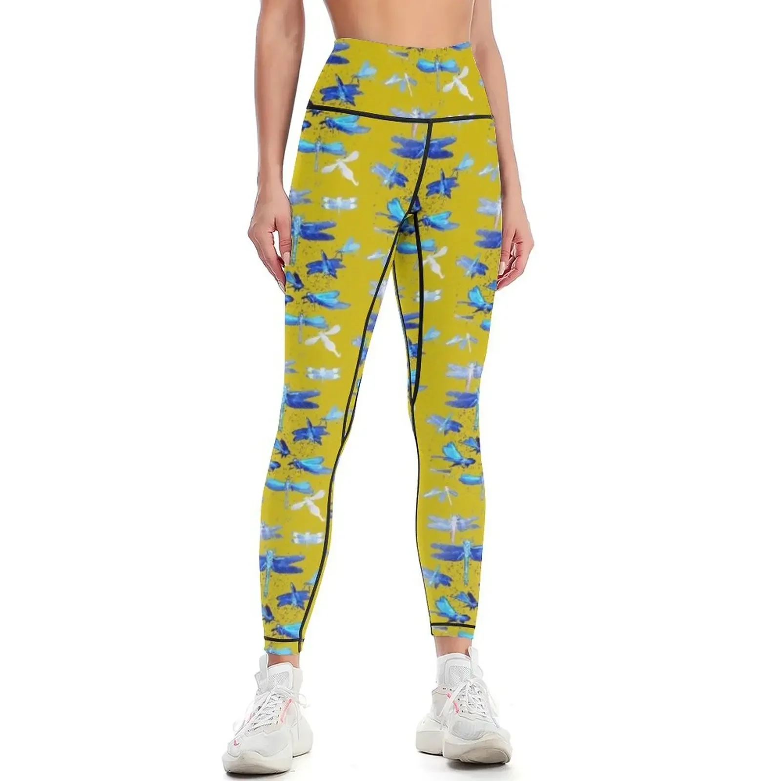 

Aquatic Dragonflies | Blue Dragonfly Related Leggings sporty woman gym Fitness's gym clothes for physical Womens Leggings