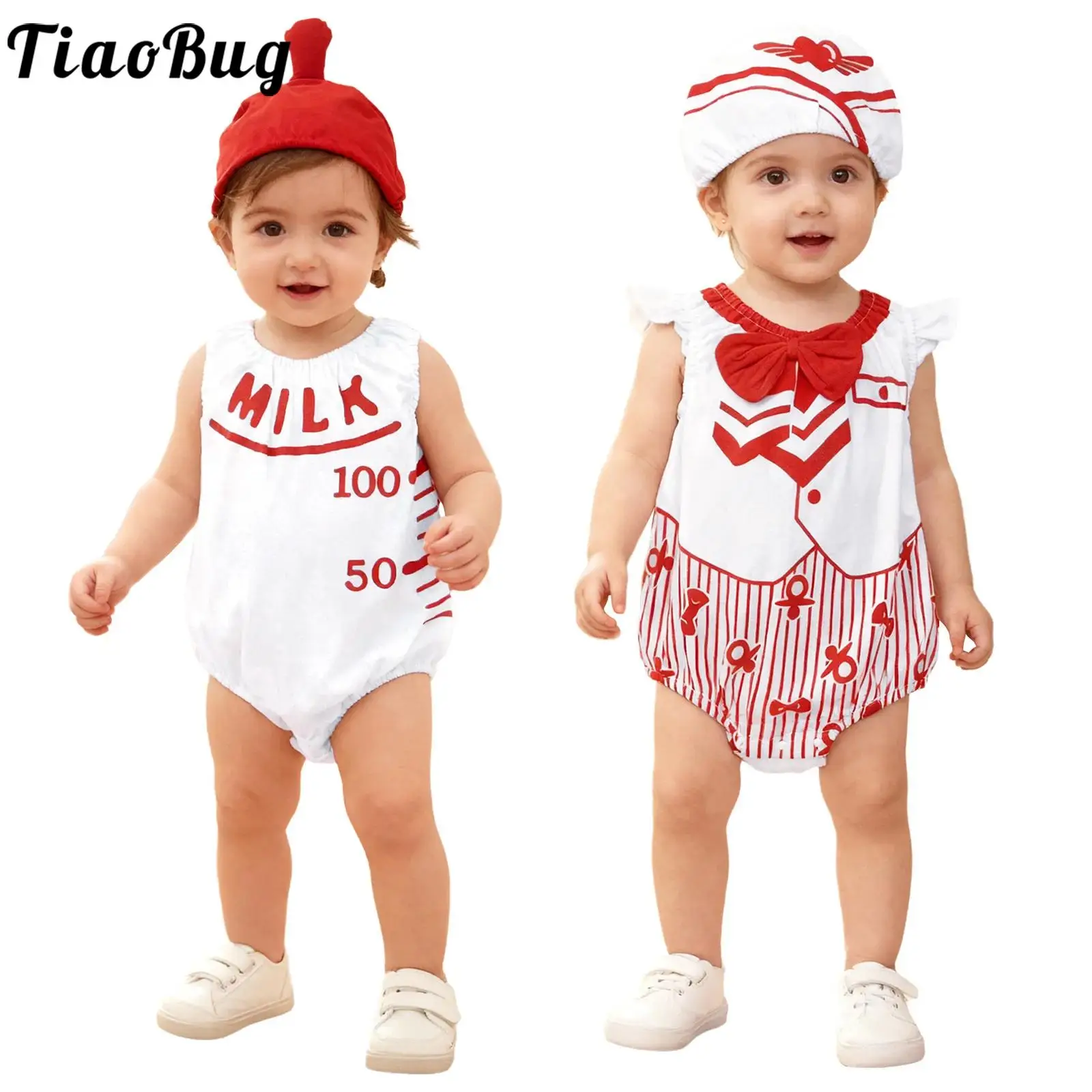 

Одежда для маленьких девочек, милый комбинезон с принтом, хлопковое боди без рукавов со шляпой, наряды для косплея на тему дня рождения