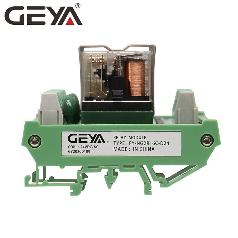 GEYA NG2R 16 Channel Relay Board 1NO 1NC Din Rail Relay Module Original Relay Plug