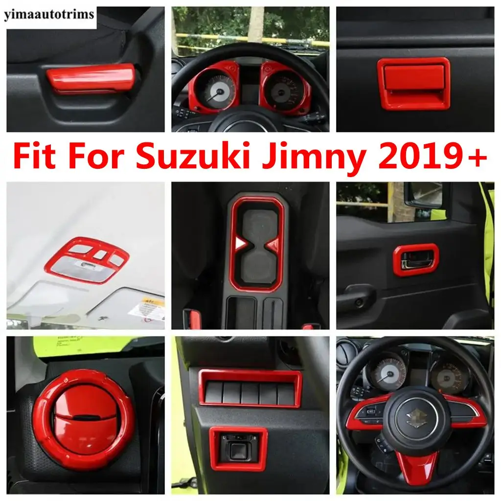 

Pillar A Frame / Door Speaker / Water Cup Panel / Head Light Cover Trim For Suzuki Jimny 2019 - 2023 Red Interior Accessories