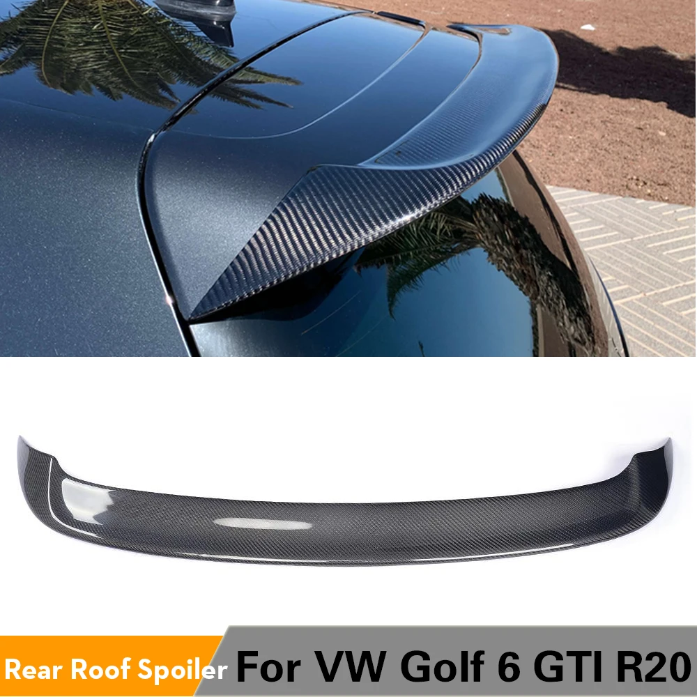 Rear Roof Spoiler Wing for Volkswagen VW Golf 6 MK6 VI GTI R20 2010-2013 Carbon Fiber/ABS Gloss Spoiler Not for Standard Primer