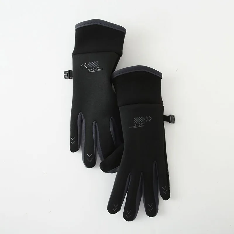 Popular De Velvet Hot Autumn and Winter Warm Plus Velvet Windproof Cycling Anti-slip Touch Screen Cold Outdoor Sports Gloves
