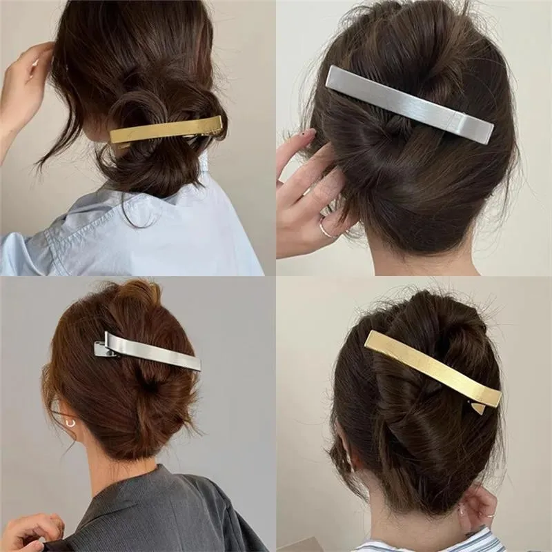 1-3PCs Fashion Elegant Hair Clip for Girls Ribbon Metal Hairpin Side Bangs Duckbill Clip Simple Korean Fashion Accessories Women