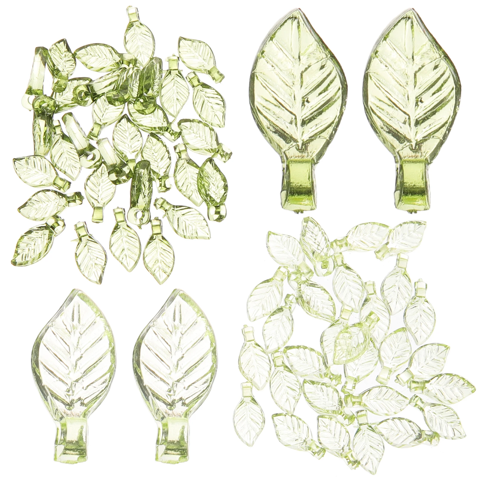 

100 Pcs Acrylic Loose Beads 5x10mm Green Green Leaf DIY Jewelry Making Supplies Crafting Accessories Bracelet Necklace