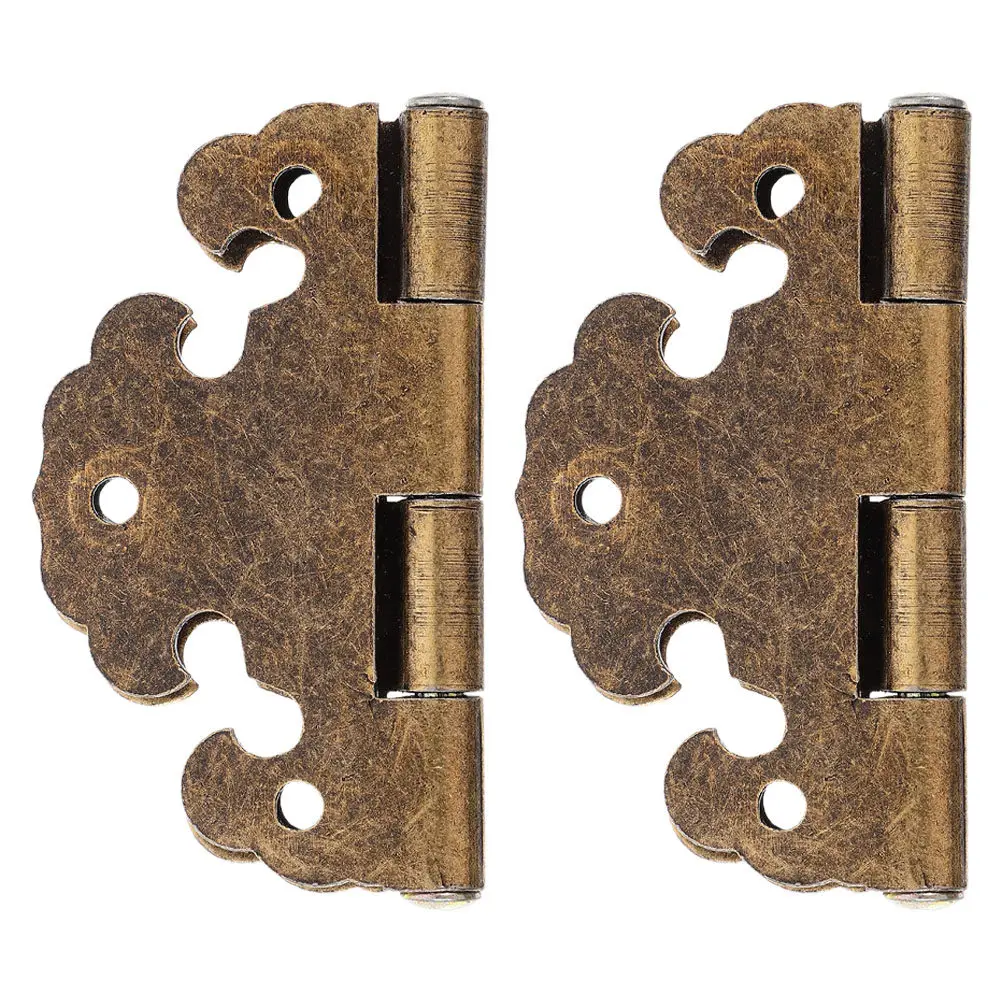 2pcs Retro Metal Hinges For Cabinet Doors Vintage Style Decorative Hinges For Wooden Box Furniture Hinge For Wardrobe Hinges