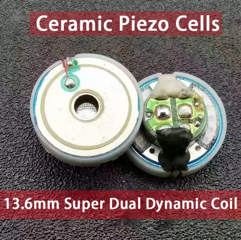 New 10,000 Dollar Sound 13.6mm Super Dual Dynamic Coil Piezoelectric Ceramic Graphene Diaphragm Dual Cavity DIY Headphones MMCX