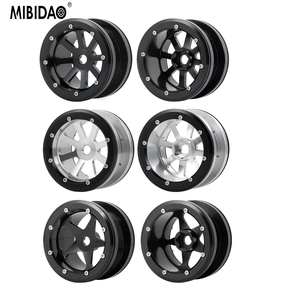 

MIBIDAO Aluminum 2.2" Beadlock Wheel Rim Hub for 1/10 RC Crawler Car Axial SCX10 III Wraith 90053 90048 TRX6 RBX10 Upgrade Parts