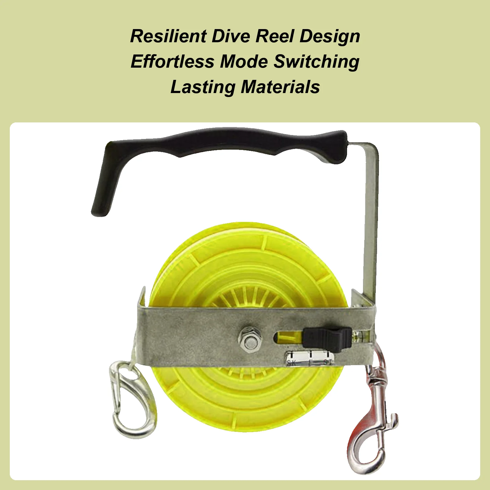 

Катушка для дайвинга 290 футов, сверхмощный нейлоновый веревочный съемник, инструмент для дайвинга для подводного плавания, подводной охоты, лодки, уличного пляжа, подводного женщин и мужчин