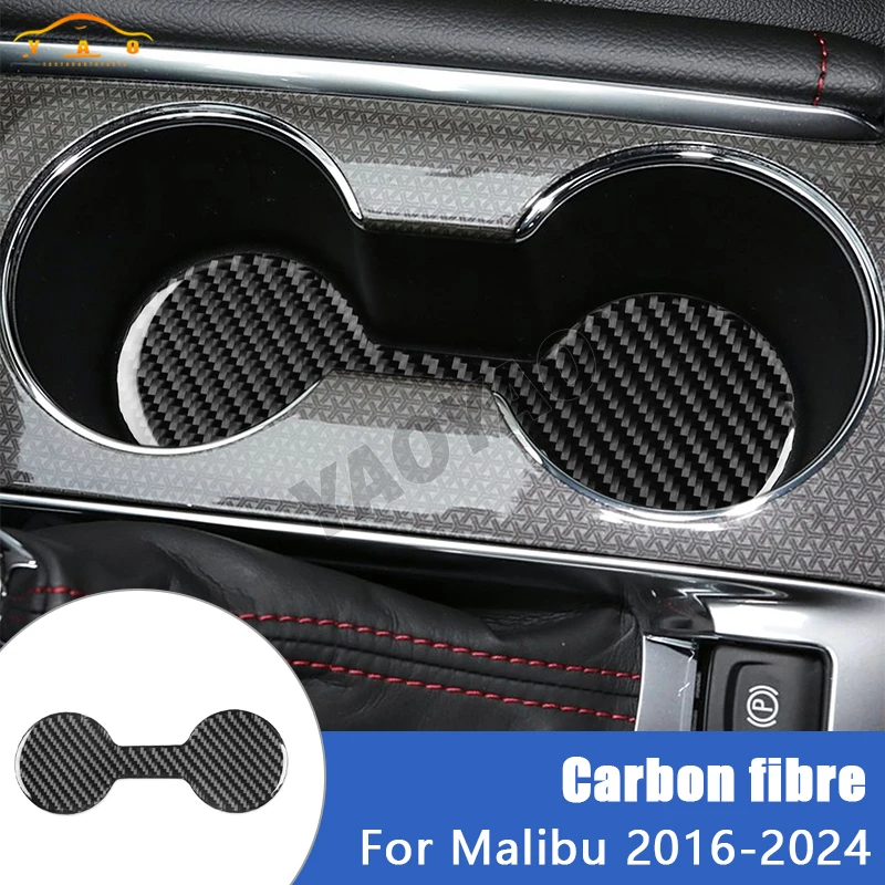 

Carbon Fiber For Chevrolet Malibu 2016-2024 Water Cup Holder Panel Trim Cover Sticker Car Interior Accessories