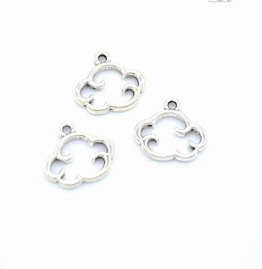 20pcs Charms Floating Clouds 13x15mm Antique Silver Color Pendants Making DIY Handmade Tibetan Finding Jewelry F0755