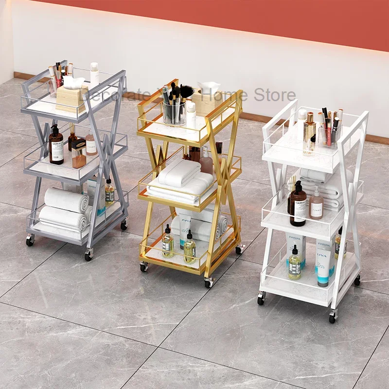 Equipment Hair Salon Trolley Beauty Cosmetic Lash Storage Salon Trolley Medical Carrello Portaoggetti Salon Furniture RR50ST