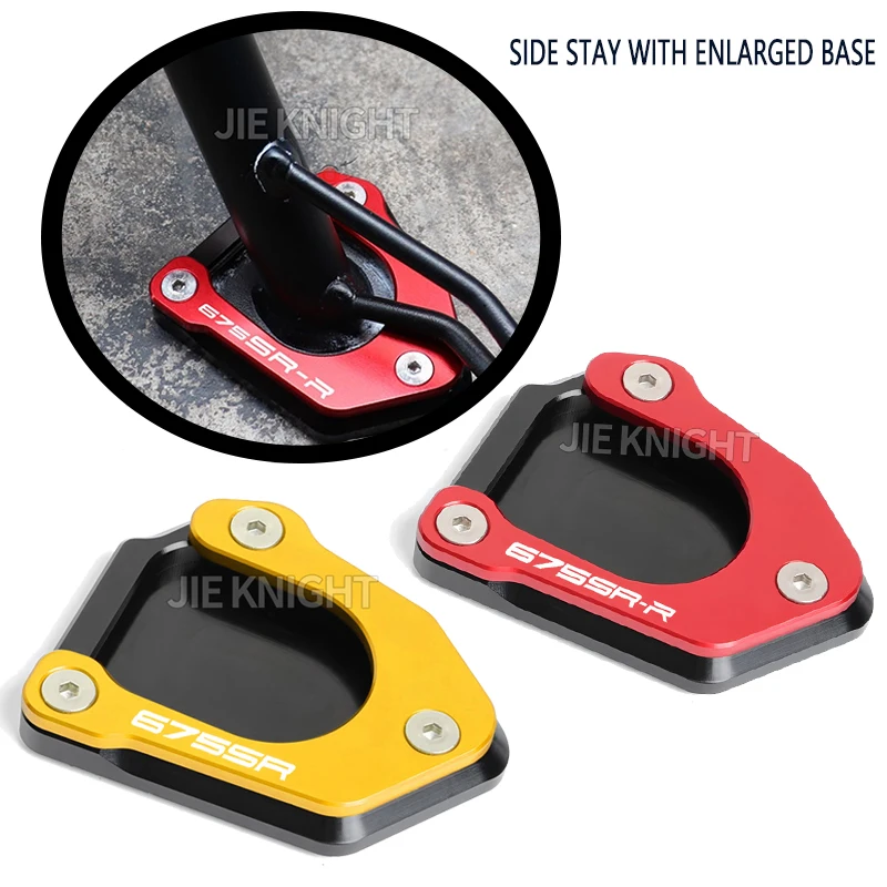 

For 675SR-R 675SR SR675 675 SR 2024 2025 Motorcycle CNC Kickstand Foot Side Stand Extension Pad Support Plate Enlarge Stand