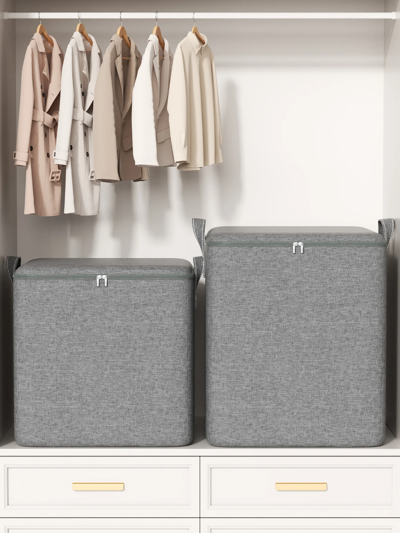 قطعة واحدة من حقيبة تخزين الملابس القابلة للطي، حقيبة تغليف متحركة ذات سعة كبيرة، لحاف، بطانية، حقيبة مقاومة للغبار، منظم خزانة الملابس