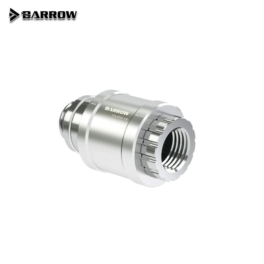 Barrow Water Valve Switch Plug TTLPFG V2 Male To Femal G1/4 Flat Hand Push Type Metal Valve PC Gaming Liquid Cooling System