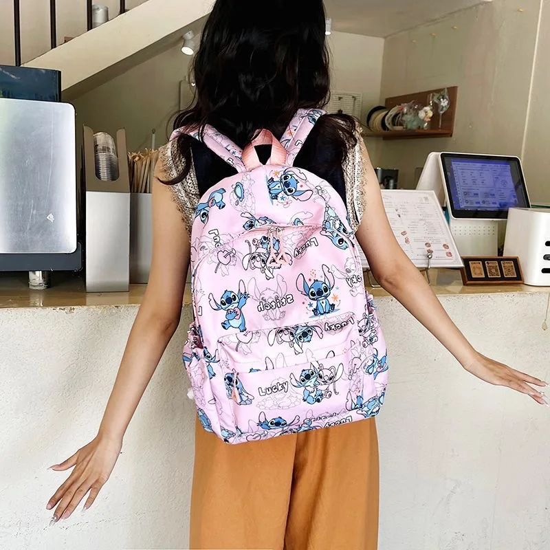 

New Disney cartoon Stitch and Angel Backpack bag Kindergarten school bag lady Backpack