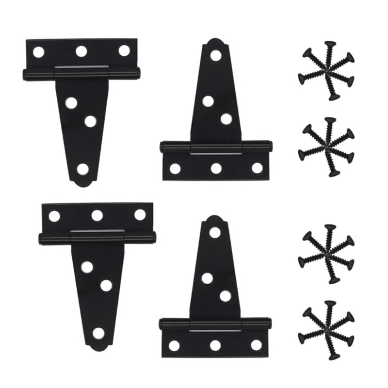 652F Upgrades T Hinges Rusts Resistant Metal Gate Hardware T Straps Shed Door Hinges Suitable for Wood Fence & Barn door