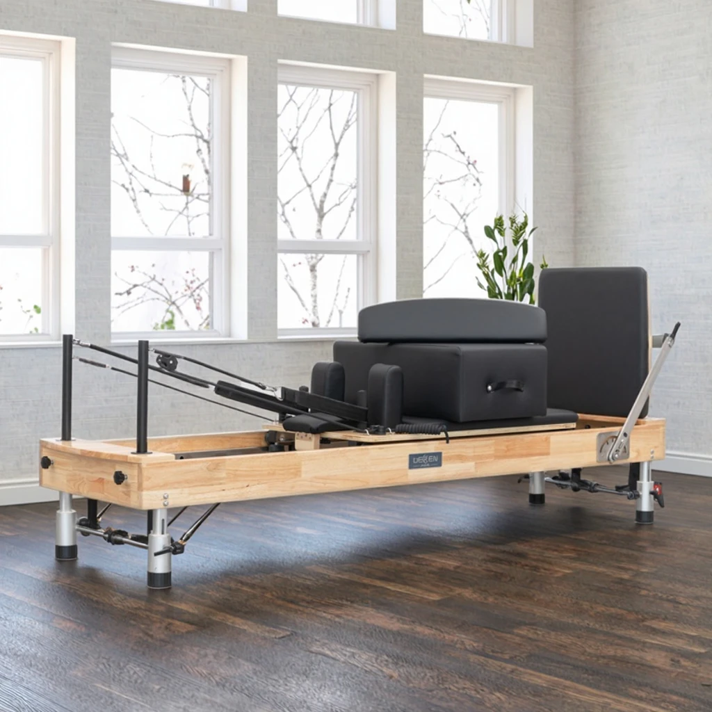 Custom logo Wood Pilates Reformer Durable Portable Eco-Friendly for Pilates Equipment Enthusiasts