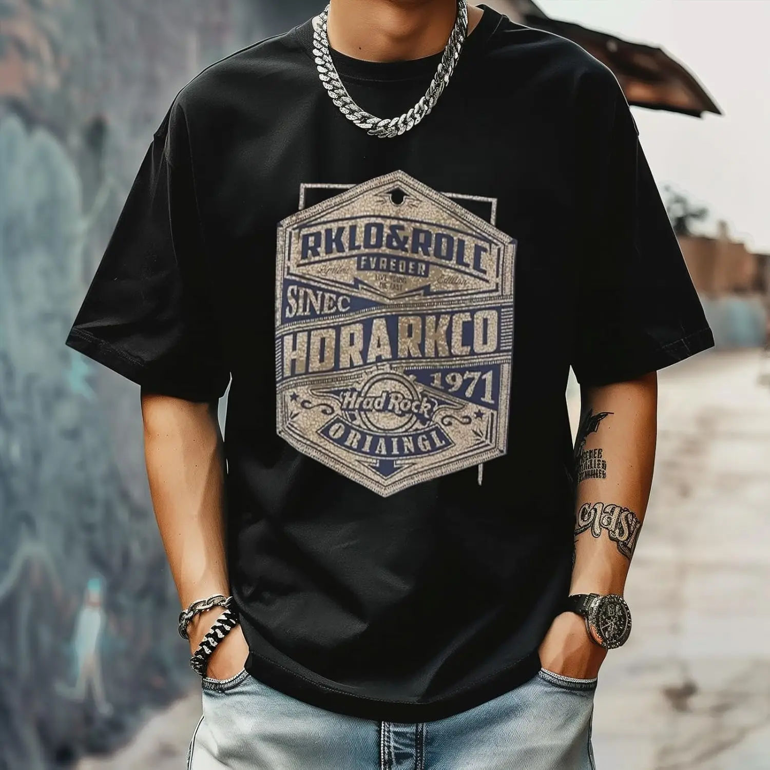 Versatile Fashion Tee for Leisure and Athletic Men's Casual T-Shirt Modern Fit Comfortable Daily Wear Retro English Badge