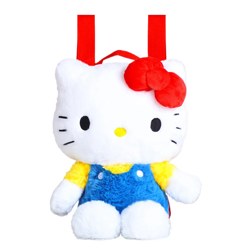 33cm Cartoon Hello Kitty Large Capacity Plush Doll Backpack Kawaii Sweet Girl Heart Storage Backpack Gift