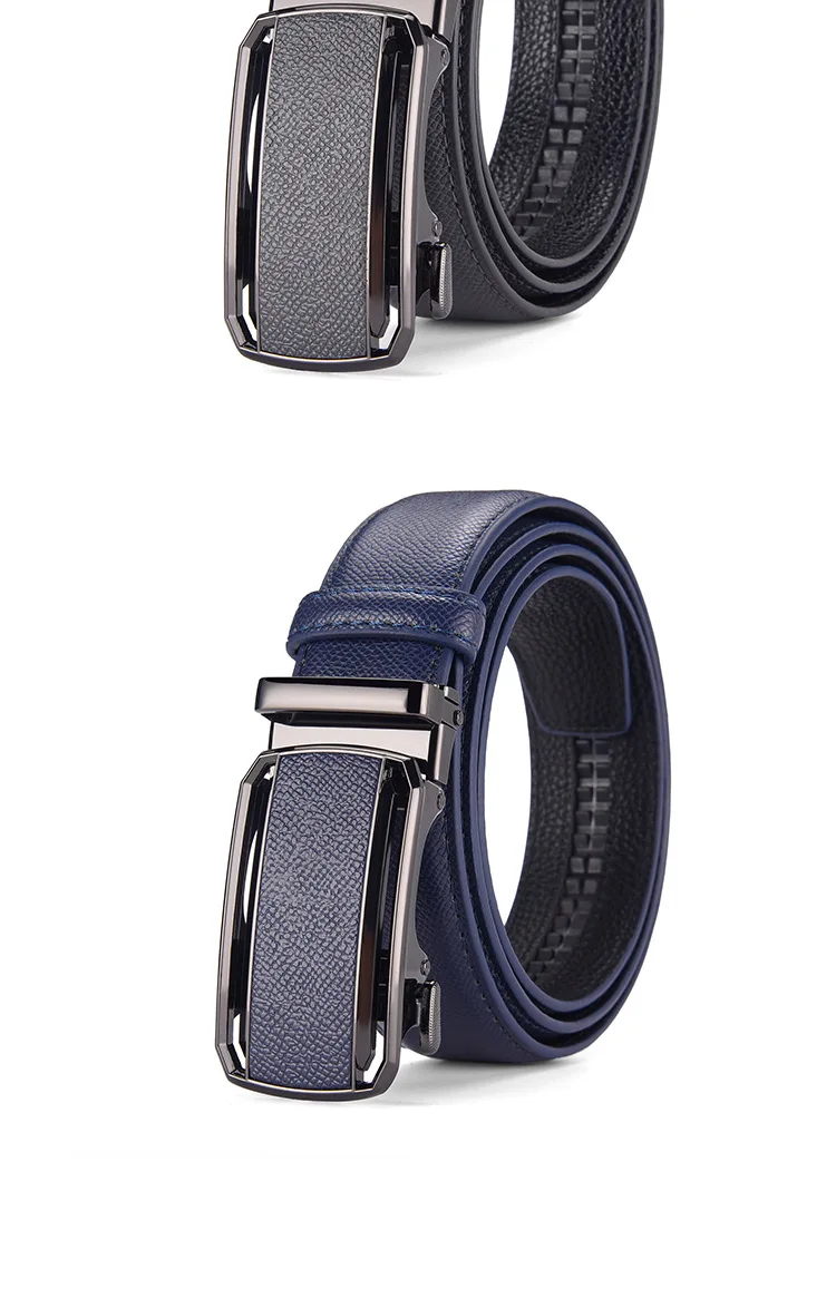 New cross-border men's rubber-injected leather belt, business casual automatic buckle belt, cowhide trouser belt, business belt