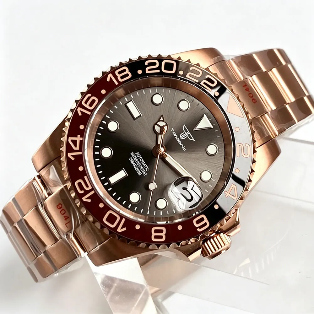 

New Rose Gold Automatic Watch 40mm Men's Wristwatch Miyota 8215/Asia 2824 200M Waterproof Mechanical Wristwatches for Men Clock
