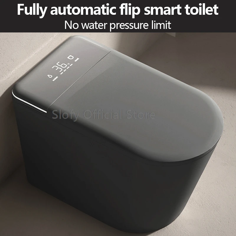 Elongated Smart Toilet Bidet Built In With Water Tank One Piece Intelligent Toilet Auto Open Heated Seat Dryer Remote Control