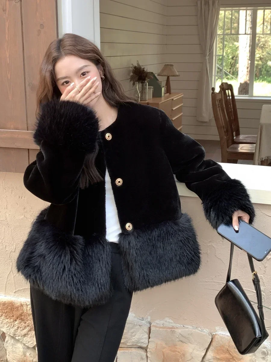 Jacket Women's Winter Elegant Chinese Imitation Fur Environmentally Friendly Fox Hair Black Mink Coat Women Jacket