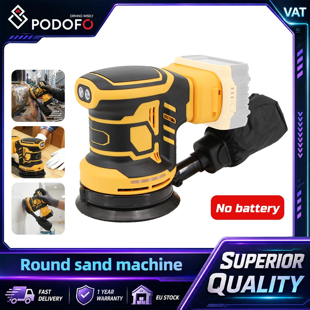 Podofo, lucidatrice portatile senza fili, 11.000 giri/min, 3 velocità regolabili, smerigliatrice per legno, levigatrice elettrica, lucidatrice per auto, macchina per ceratura e levigatura,
